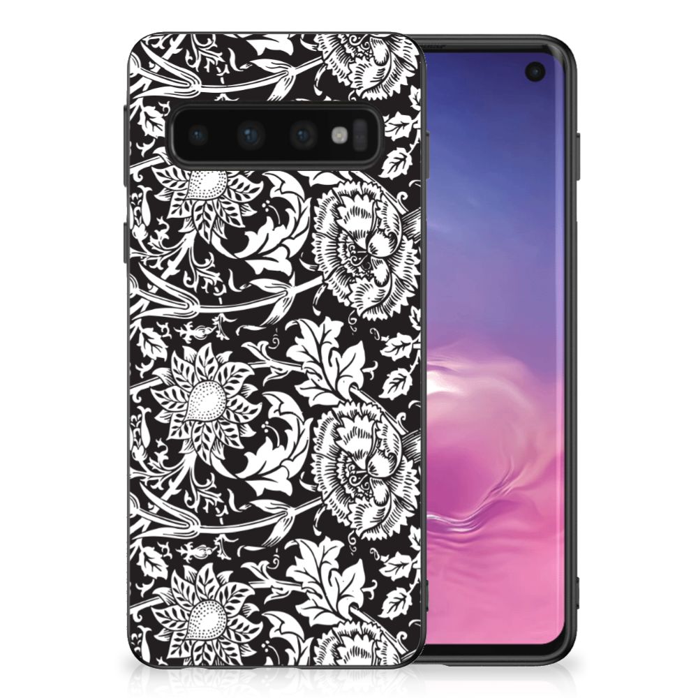 Samsung Galaxy S10 Skin Case Black Flowers B2C Telecom