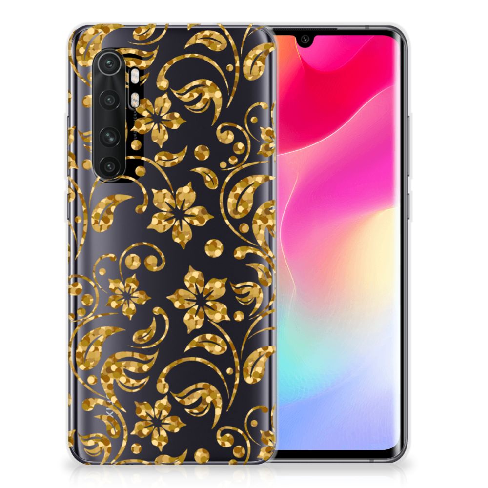 Xiaomi Mi Note 10 Lite TPU Case Gouden Bloemen