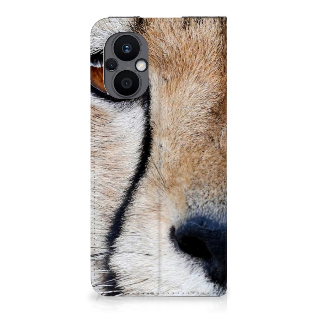 OPPO Reno8 Lite Hoesje maken Cheetah close-up van een cheetah hoofd op een telefoonhoesje