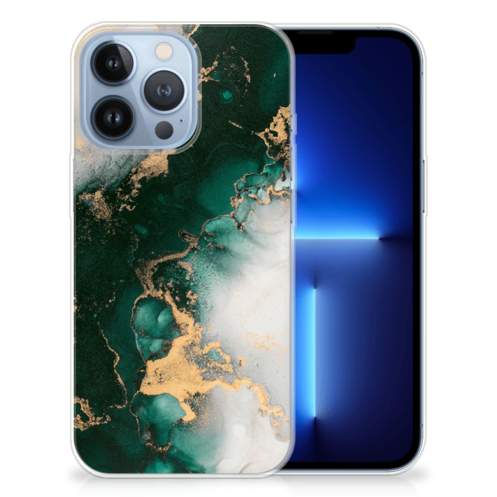 TPU Siliconen Hoesje voor Apple iPhone 13 Pro Marmer Groen B2C Telecom
