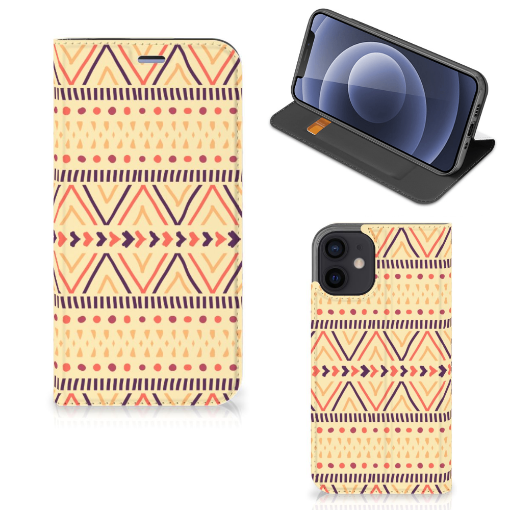 iPhone 12 Mini Hoesje met Magneet Aztec Yellow - B2C Telecom