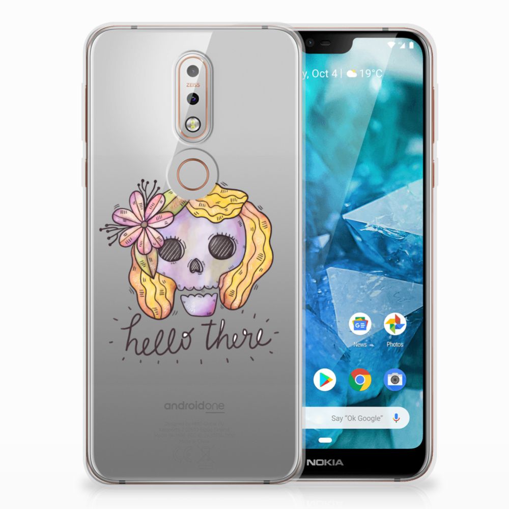 Silicone Back Case Nokia 7.1 Boho Skull