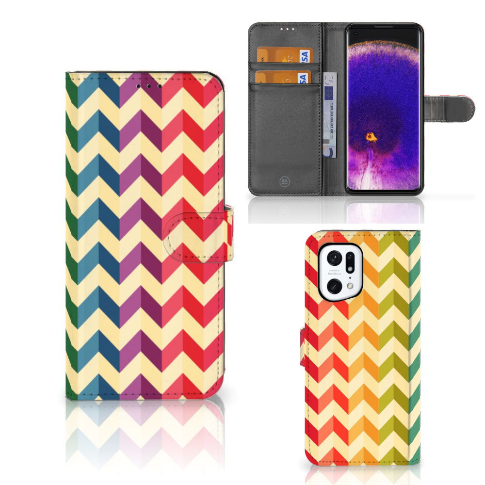 OPPO Find X5 Pro Telefoon Hoesje Zigzag Multi Color