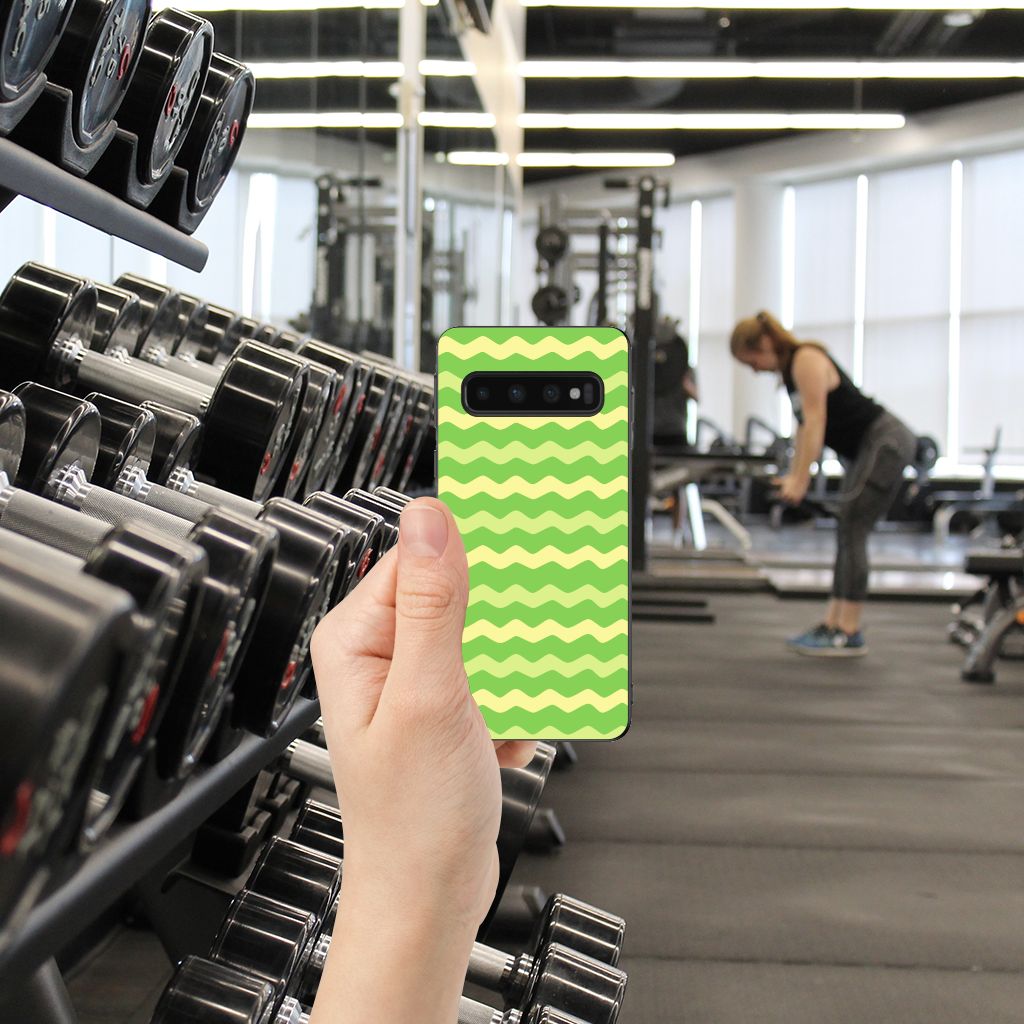 Samsung Galaxy S10 Bumper Case Waves Green
