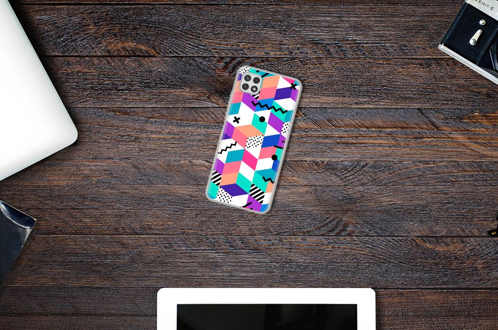 Samsung Galaxy A22 5G TPU Hoesje Blokken Kleurrijk B2C Telecom