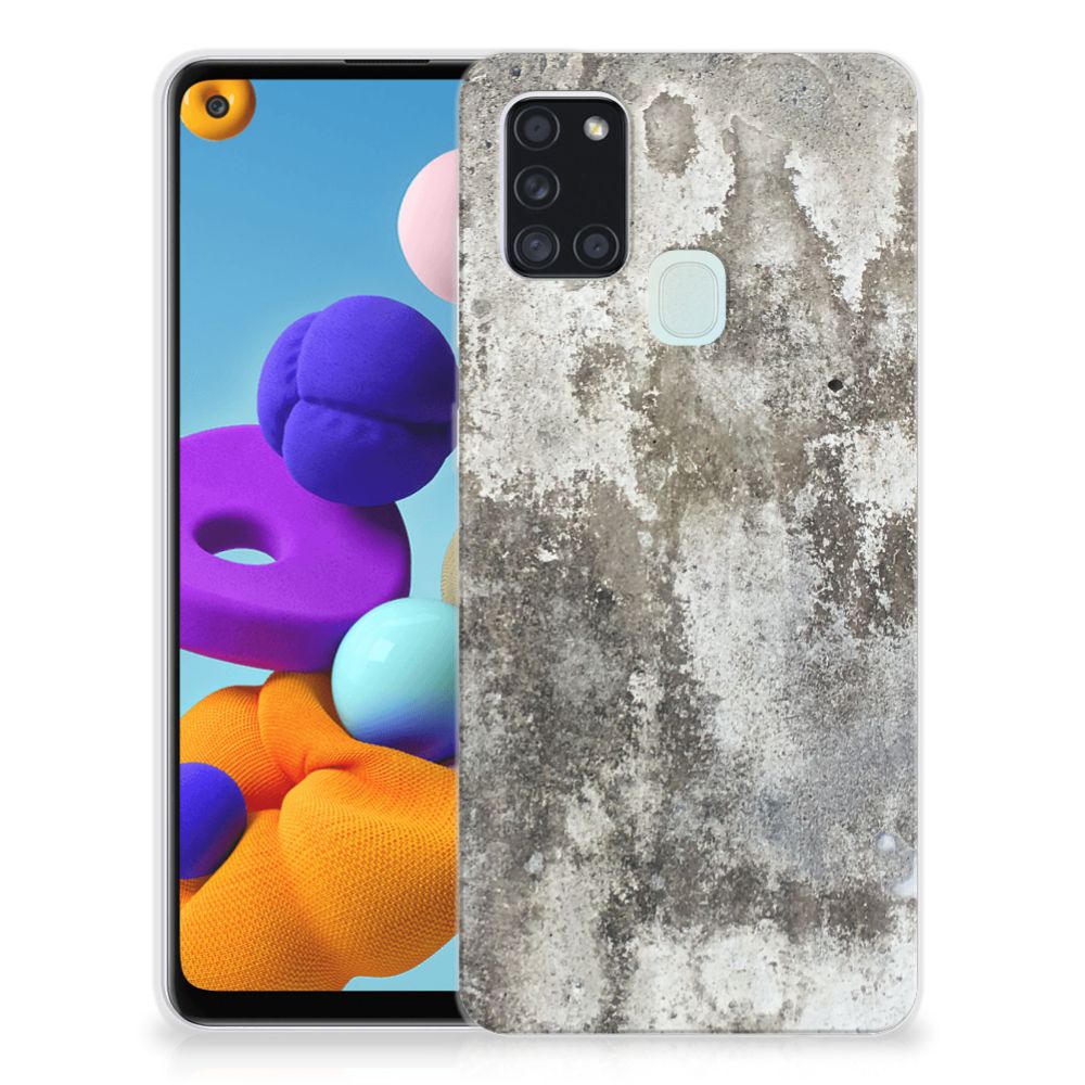 Samsung Galaxy A21s TPU Siliconen Hoesje Beton Print B2C Telecom