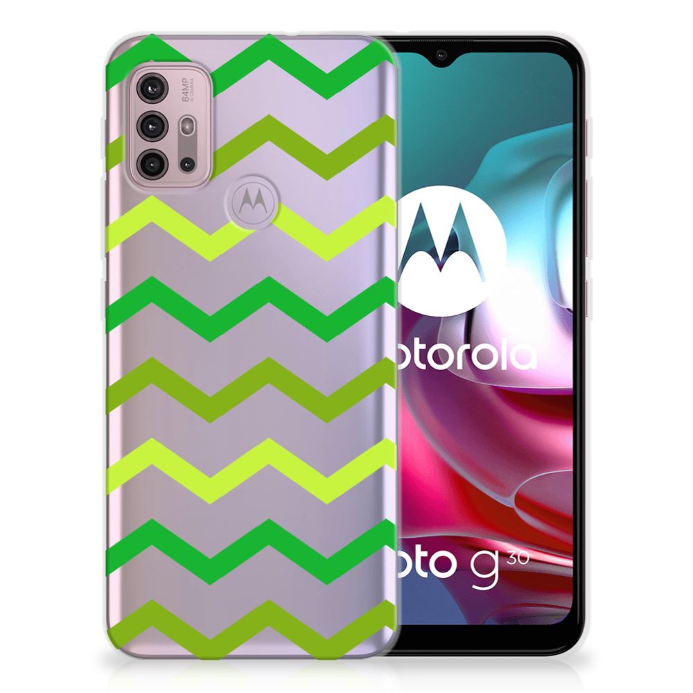 Motorola Moto G30 | G10 TPU bumper Zigzag Groen