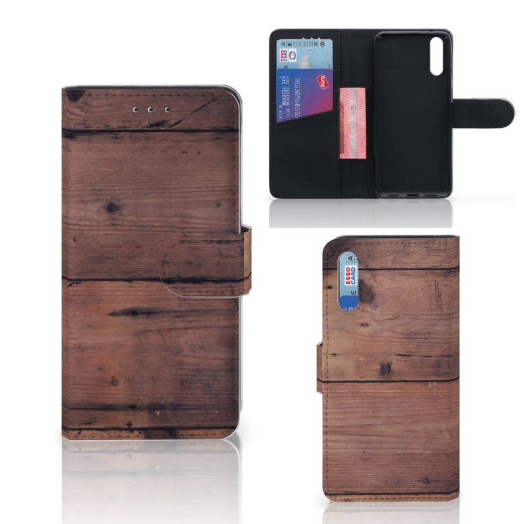 Huawei P20 Book Style Case Old Wood