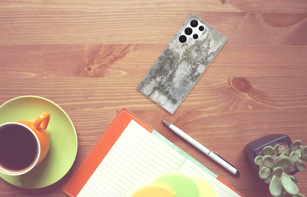 Samsung Galaxy S22 Ultra TPU Siliconen Hoesje Beton Print B2C Telecom