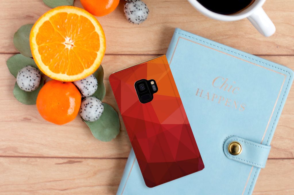 Stand Case voor Samsung Galaxy S9 Polygon Red - B2C Telecom