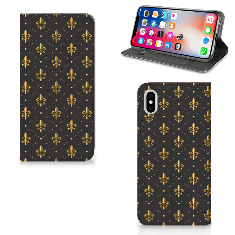 Apple iPhone Xs Max Hoesje met Magneet Franse Lelie