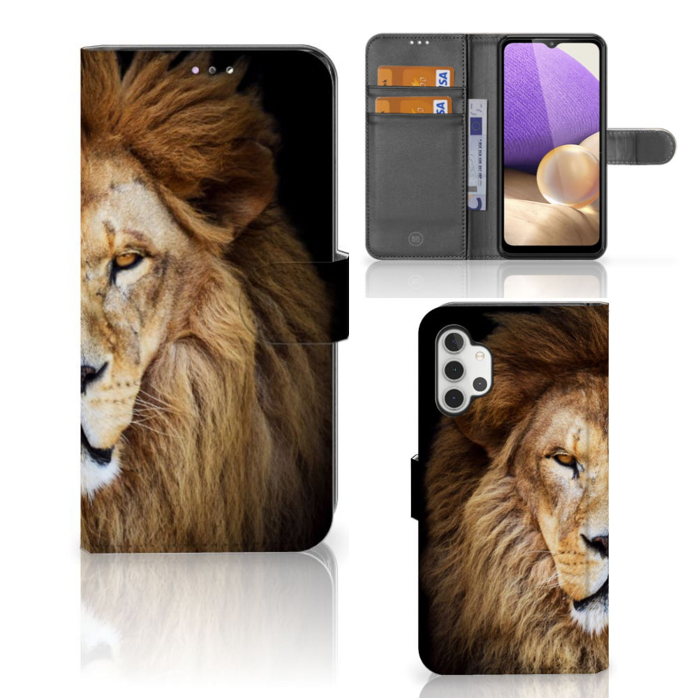 Samsung Galaxy A32 4G Telefoonhoesje met Pasjes Leeuw