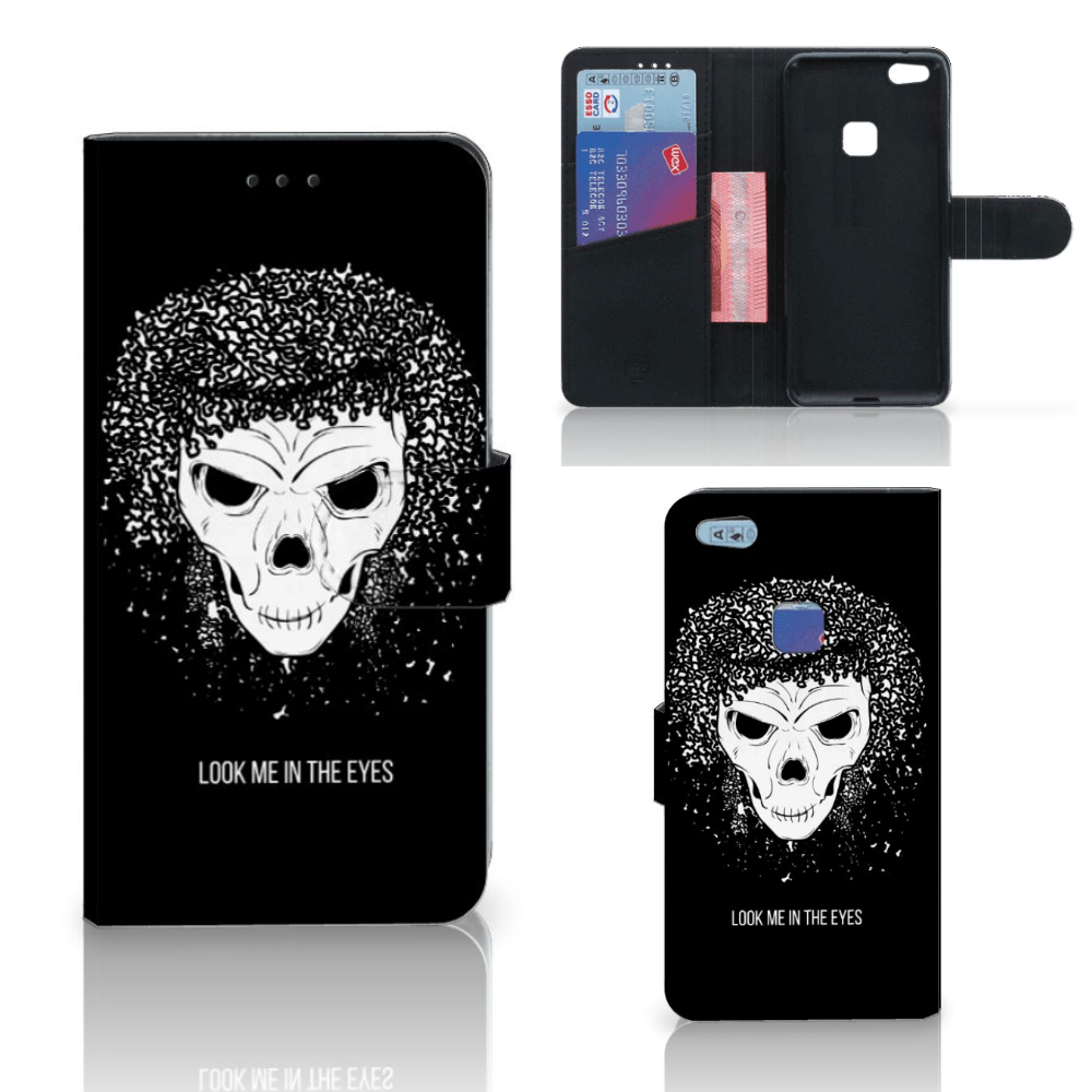 Telefoonhoesje met Naam Huawei P10 Lite Skull Hair