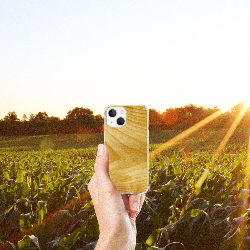 iPhone 13 mini Stevig Telefoonhoesje Licht Hout - B2C Telecom