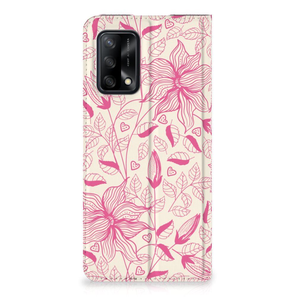 OPPO A74 4G Smart Cover Pink Flowers - B2C Telecom