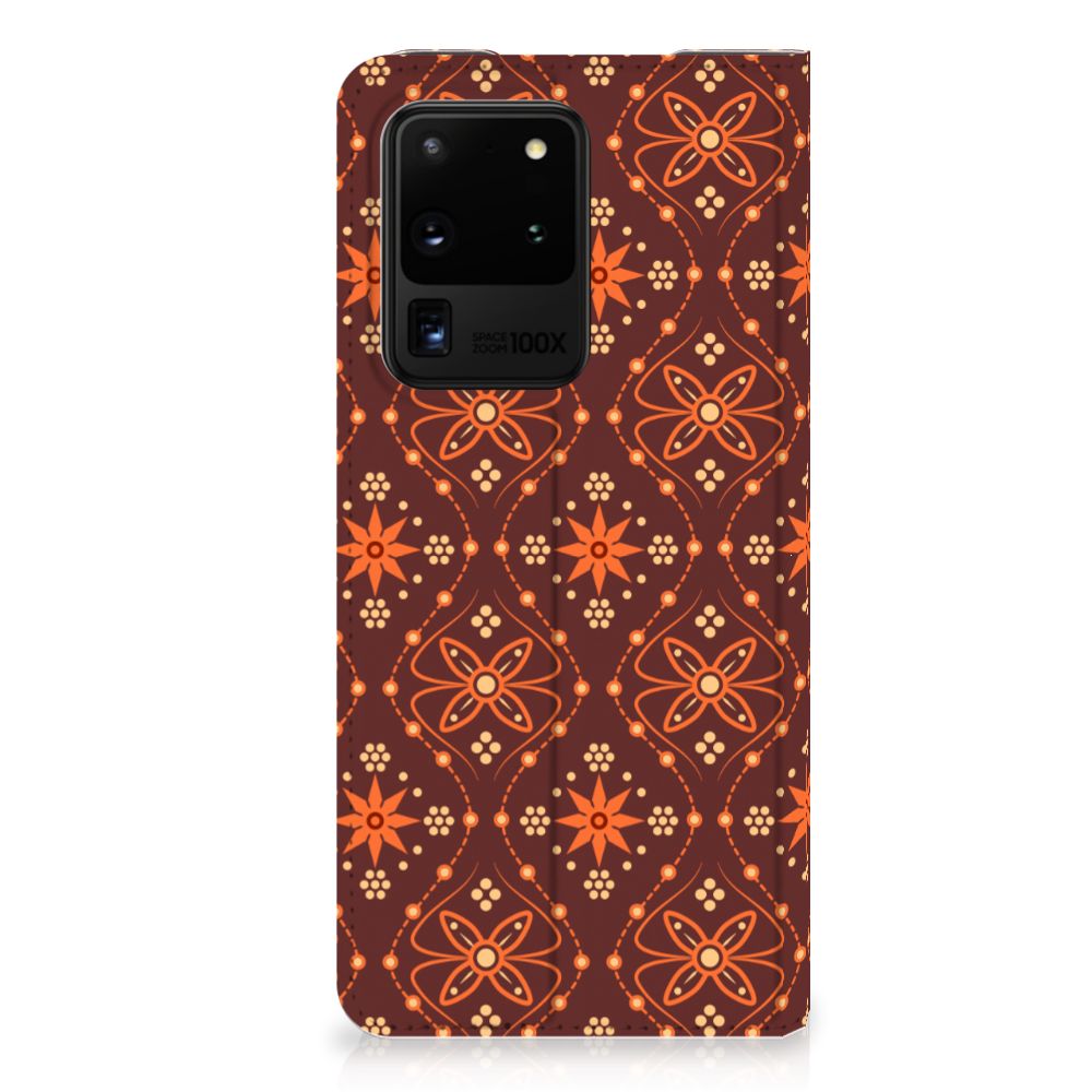 Samsung Galaxy S20 Ultra Hoesje met Magneet Batik Brown - B2C Telecom