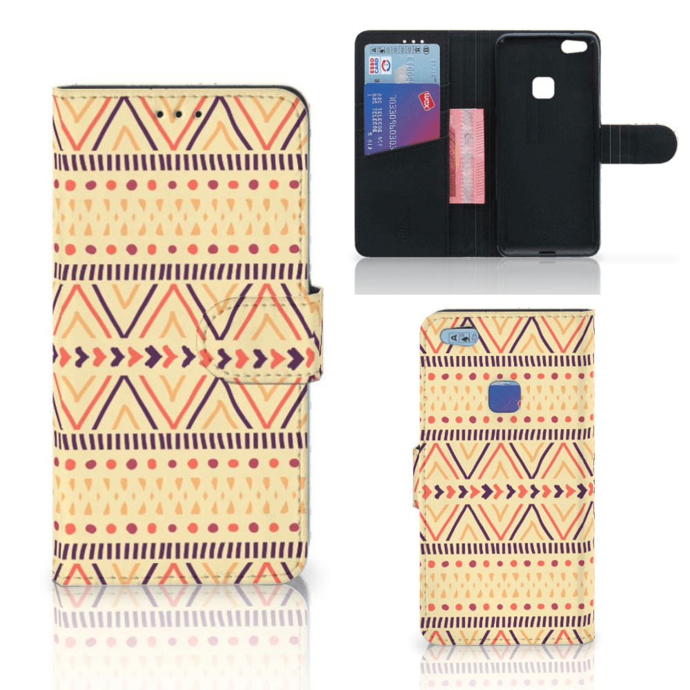 Huawei P10 Lite Telefoon Hoesje Aztec Yellow