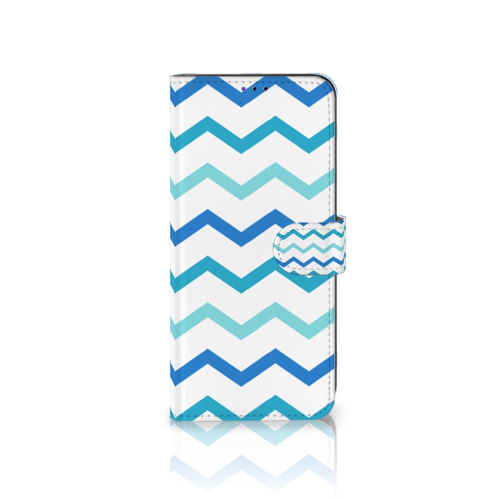 Samsung Galaxy A22 5G Telefoon Hoesje Zigzag Blauw