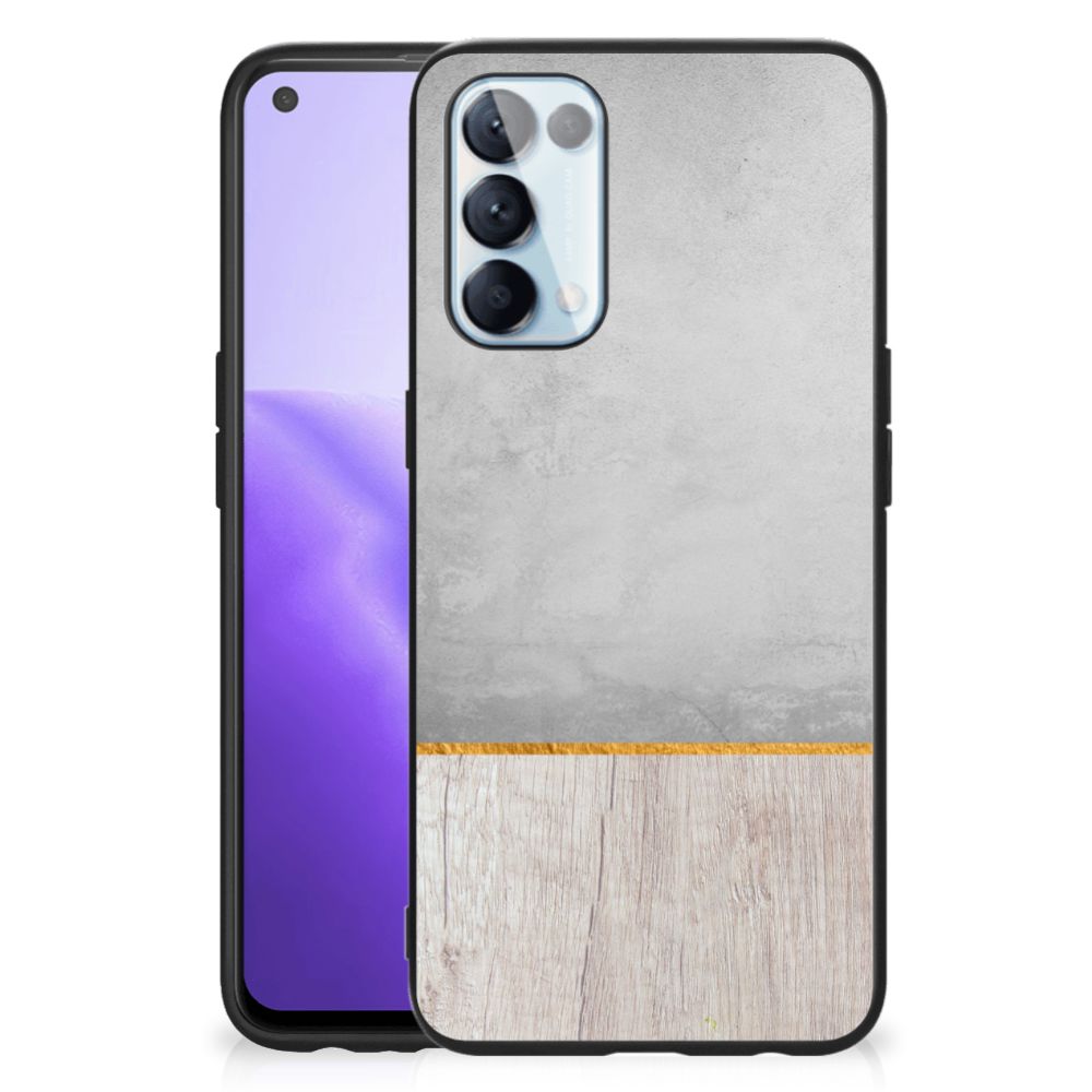 OPPO Reno5 5G | Find X3 Lite Houten Print Telefoonhoesje Wood Concrete