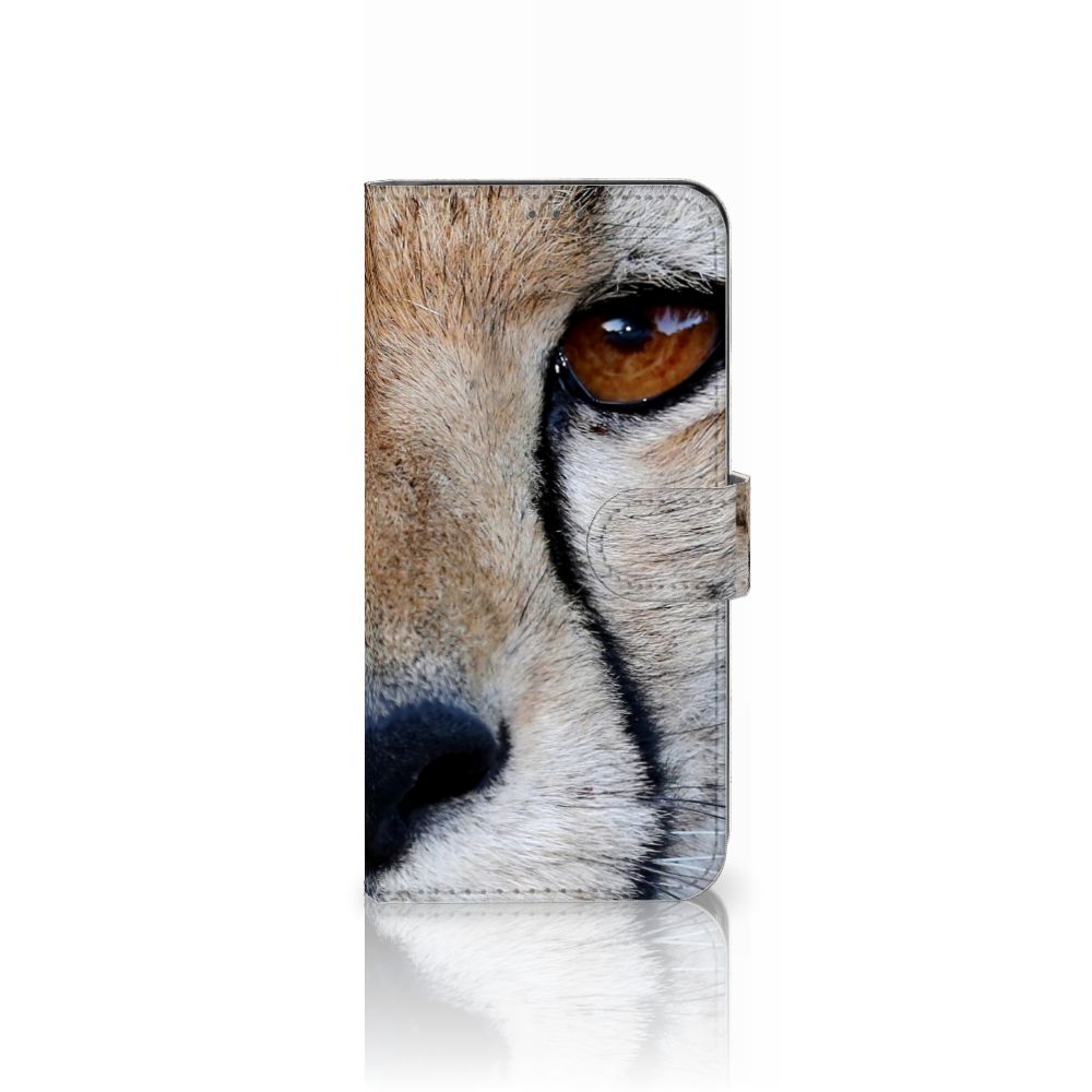 Samsung Galaxy A22 4G | M22 Telefoonhoesje met Pasjes Cheetah close-up van cheeta oog