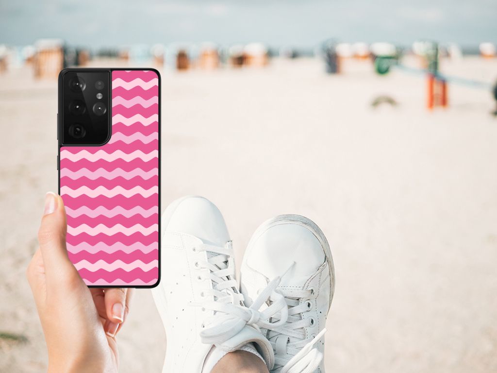 Samsung Galaxy S21 Ultra Back Case Waves Pink B2C Telecom