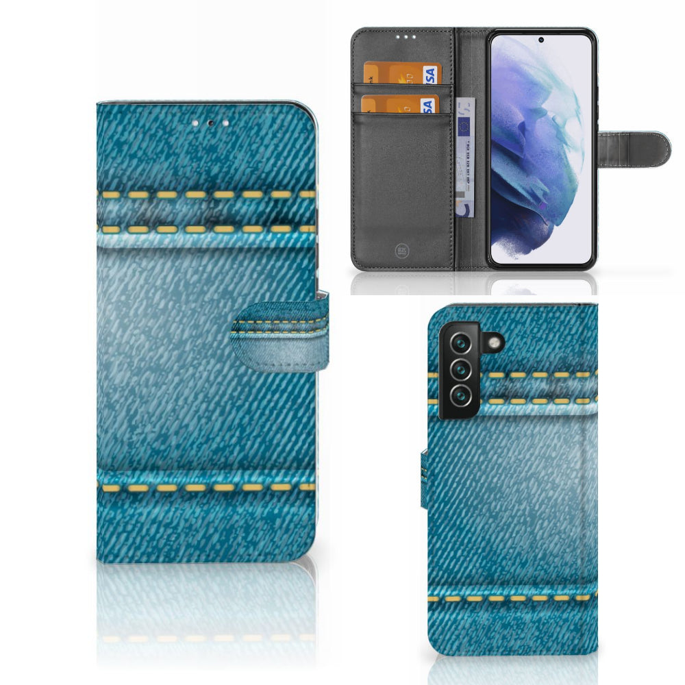 Samsung Galaxy S22 Plus Wallet Case met Pasjes Jeans