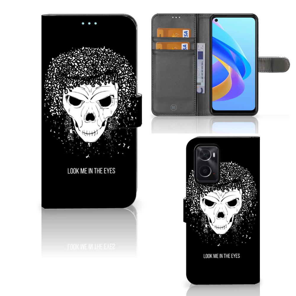 Telefoonhoesje met Naam OPPO A76 | A96 Skull Hair