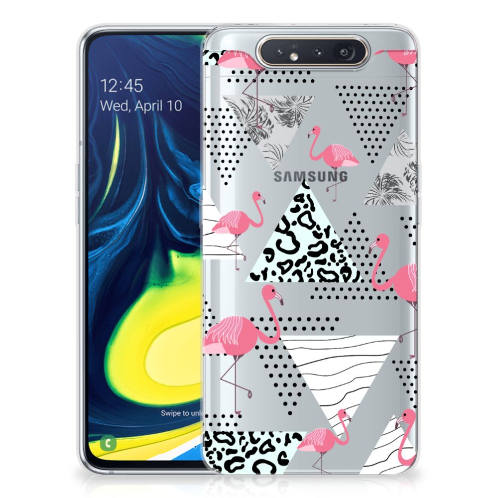 Samsung Galaxy A80 TPU Hoesje Flamingo Triangle