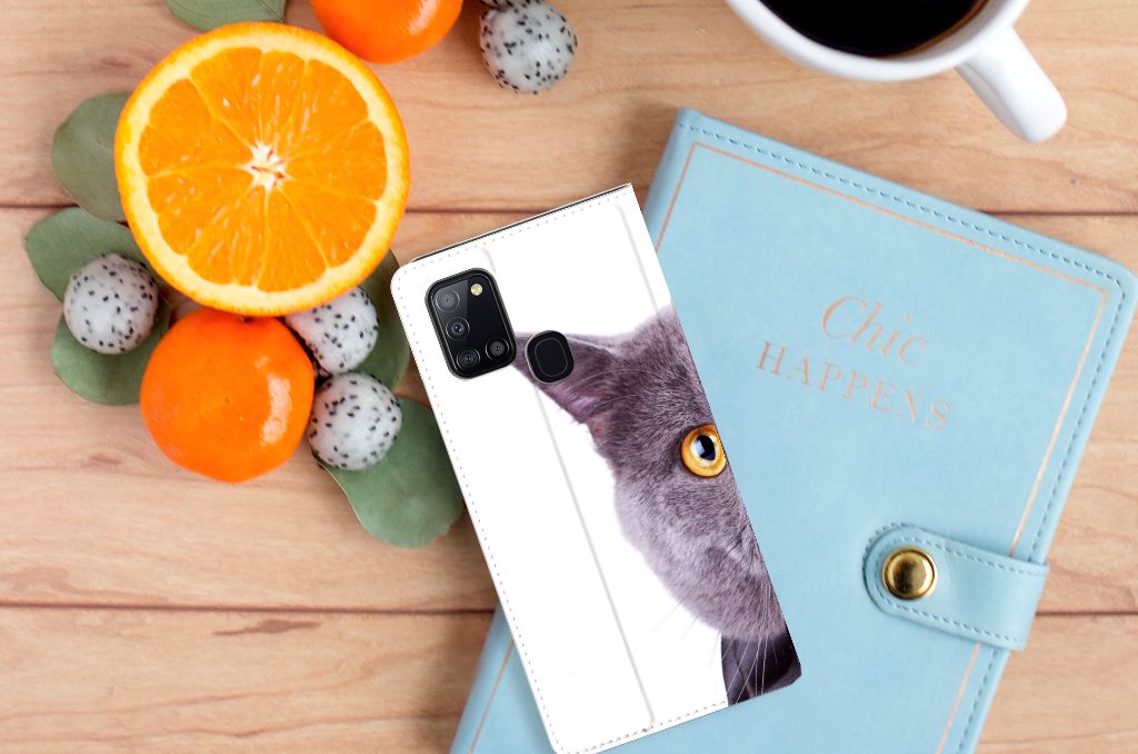 Samsung Galaxy A21s Hoesje maken Kat - B2C Telecom