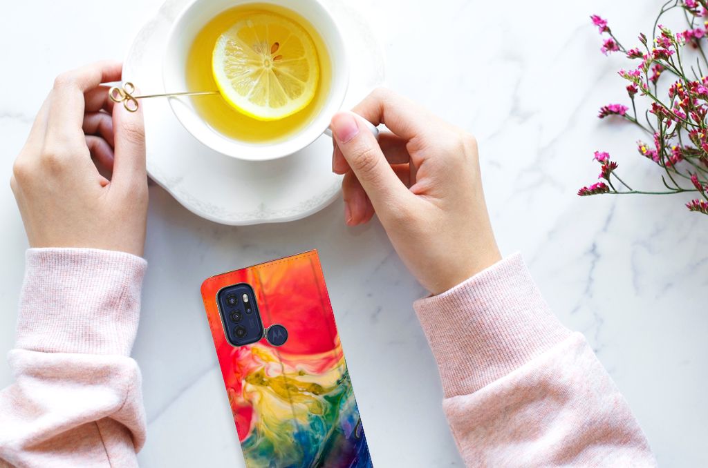 Bookcase Motorola Moto G60s Watercolor Dark - B2C Telecom