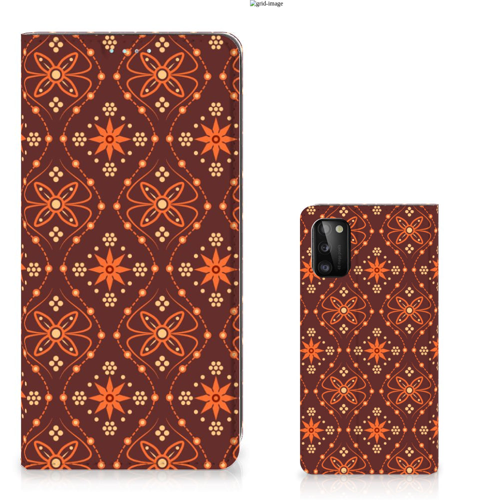 Samsung Galaxy A41 Hoesje met Magneet Batik Brown