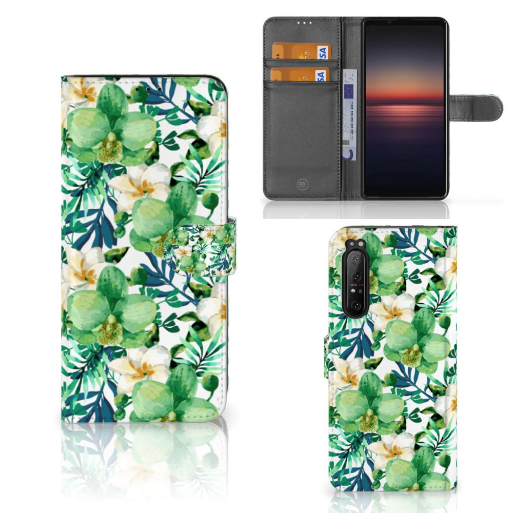 Sony Xperia 1 II Hoesje Orchidee Groen