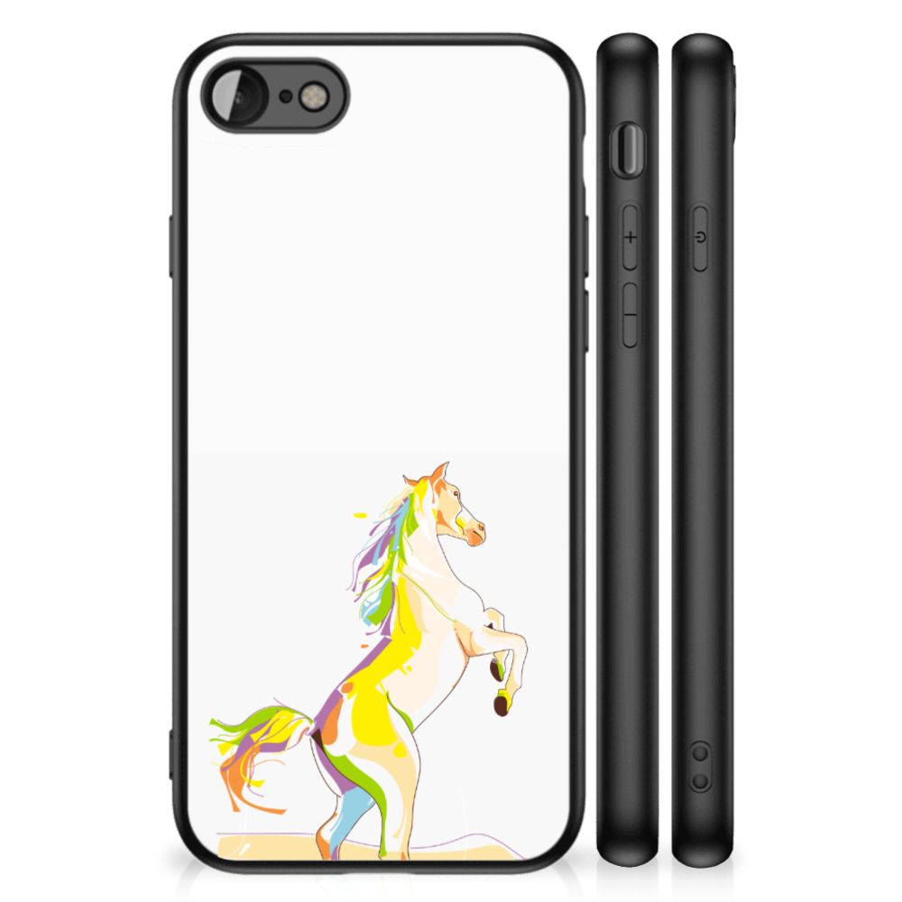 iPhone SE 2022 | SE 2020 | 7/8 Hoesje Horse Color met kleurrijke paardenillustratie voor optimale bescherming.