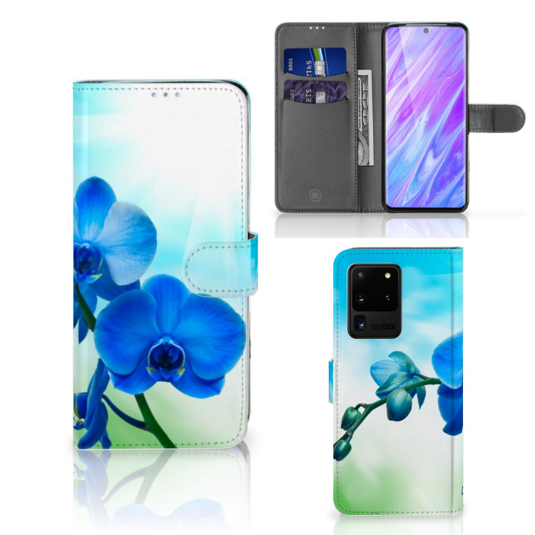 Samsung Galaxy S20 Ultra Hoesje Orchidee Blauw - Cadeau voor je Moeder