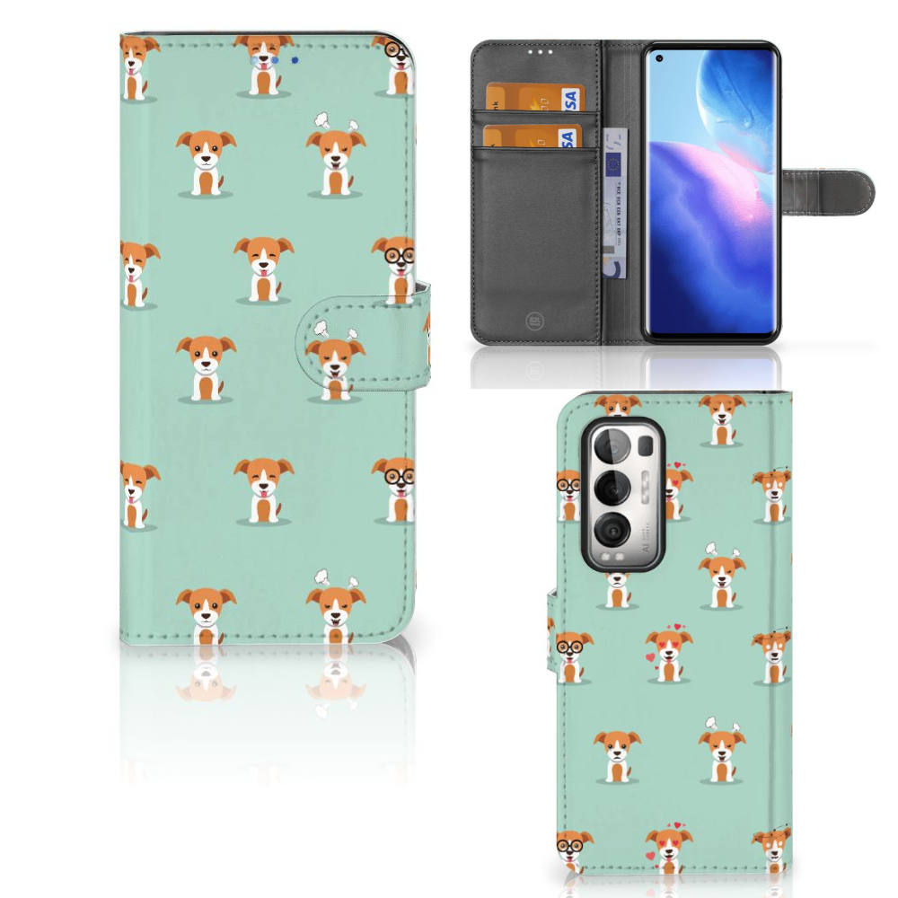 OPPO Find X3 Neo 5G Telefoonhoesje met Pasjes Pups