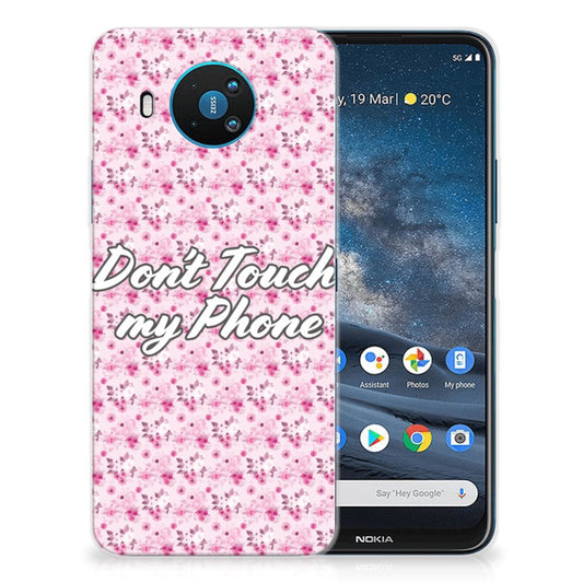 Nokia 8.3 Silicone-hoesje Flowers Pink DTMP