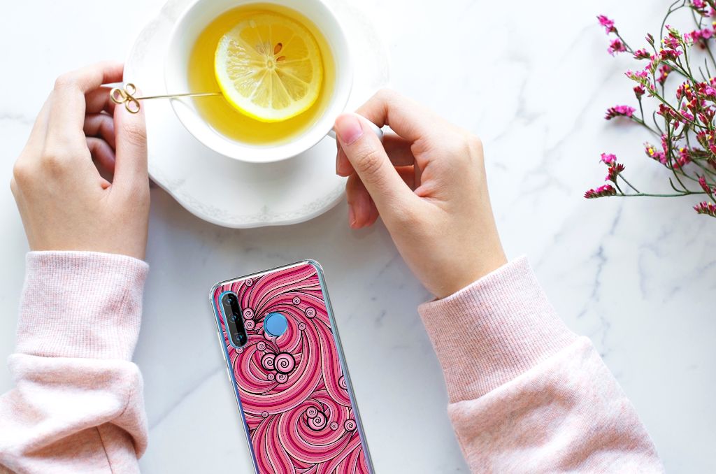 Huawei P30 Lite Back Cover Swirl Pink