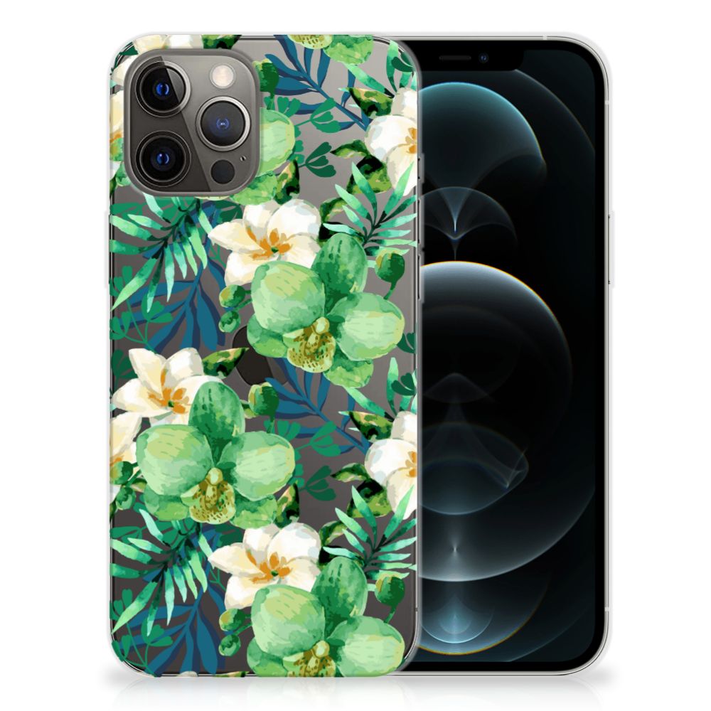 iPhone 12 Pro Max TPU Case Orchidee Groen B2C Telecom