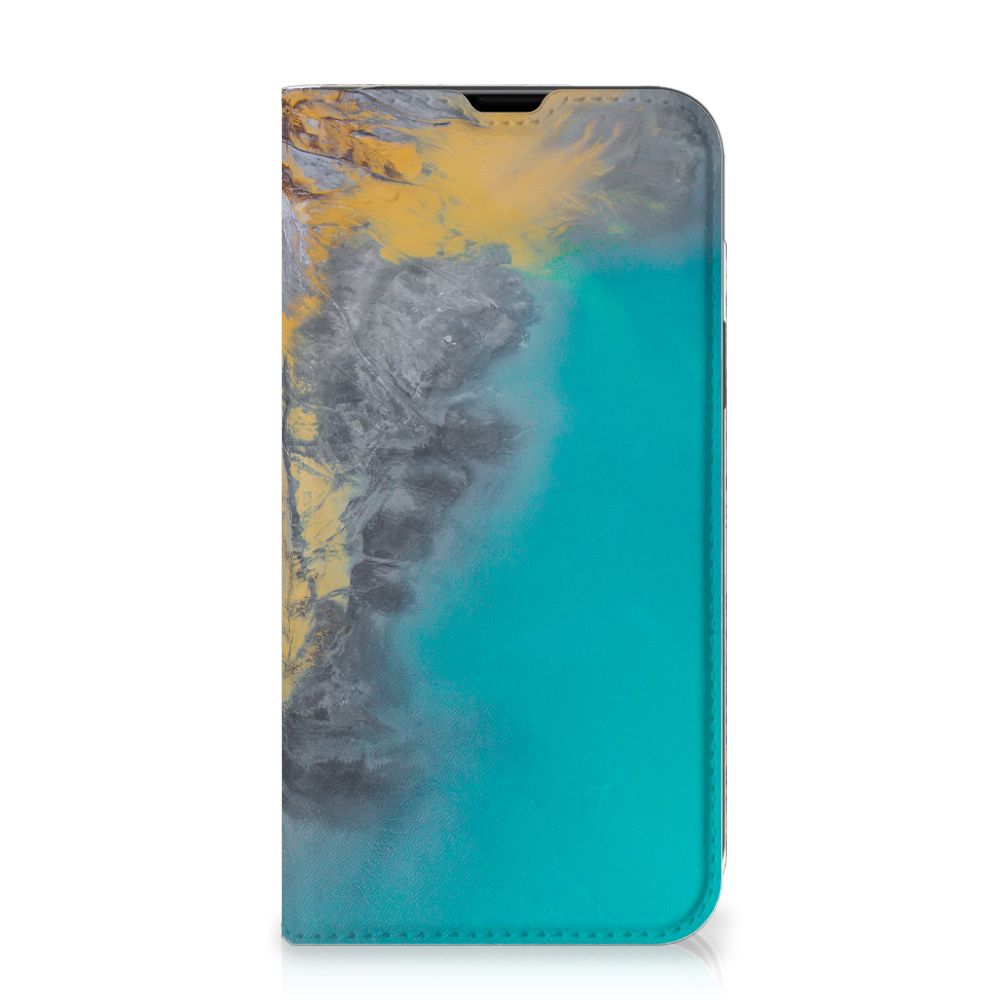 iPhone 13 Standcase Marble Blue Gold