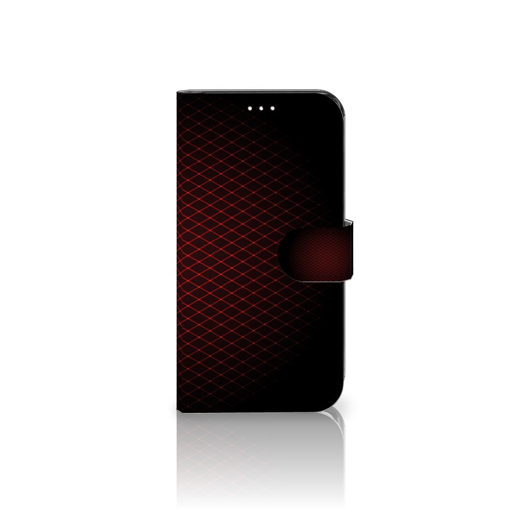 Samsung Galaxy S23 Telefoon Hoesje Geruit Rood met geometrisch patroon en sluitlipje