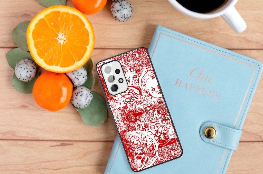 Telefoonhoesje Samsung Galaxy A73 Angel Skull Rood B2C Telecom