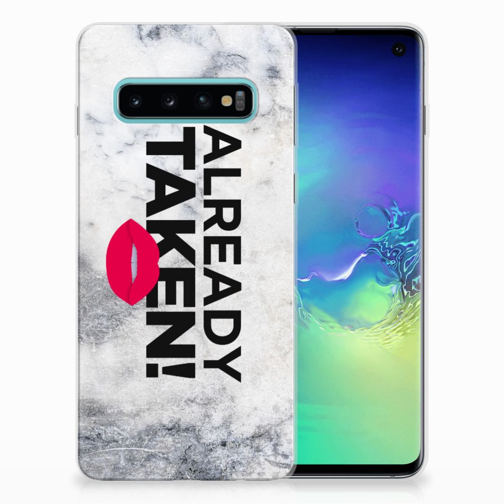 Samsung Galaxy S10 Siliconen hoesje met naam Already Taken White