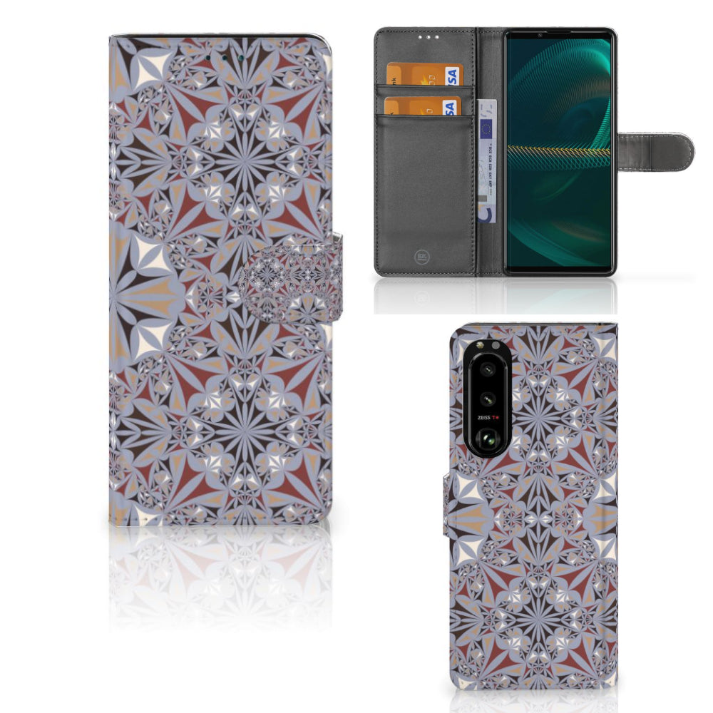 Sony Xperia 5III Bookcase Flower Tiles