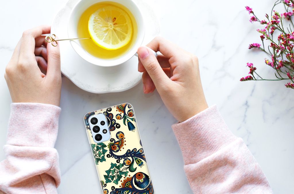 Siliconen Hoesje Samsung Galaxy A23 Barok Flower B2C Telecom