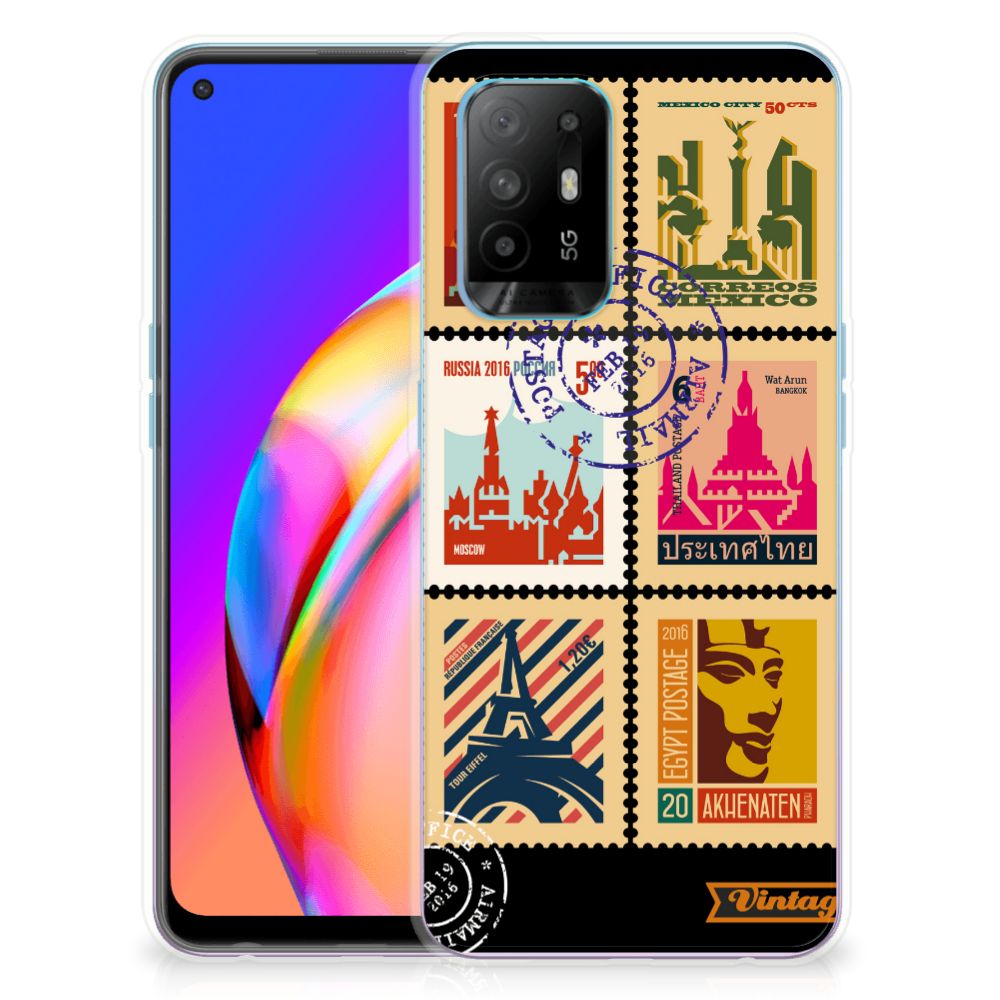 OPPO A94 5G | Reno5 Z Siliconen Back Cover Postzegels