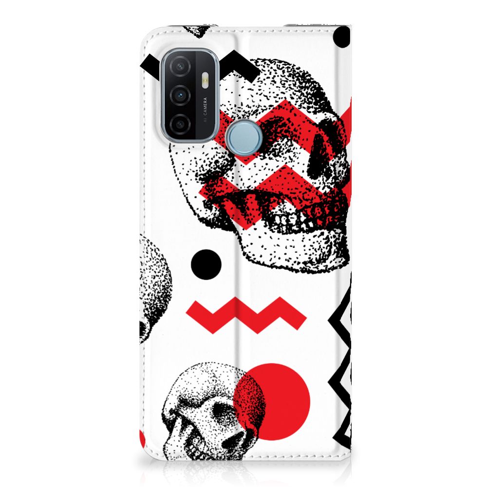 Mobiel BookCase OPPO A53 | A53s Skull Red - B2C Telecom