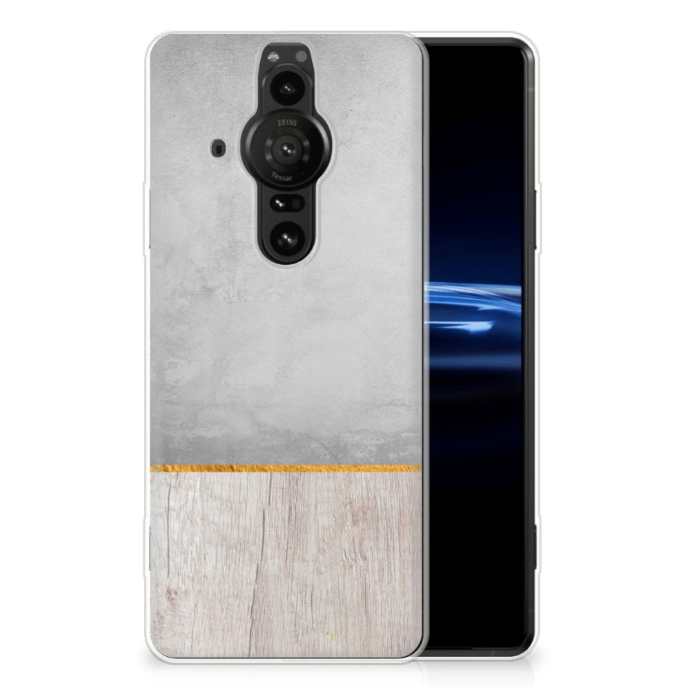 Sony Xperia Pro-I Bumper Hoesje Wood Concrete