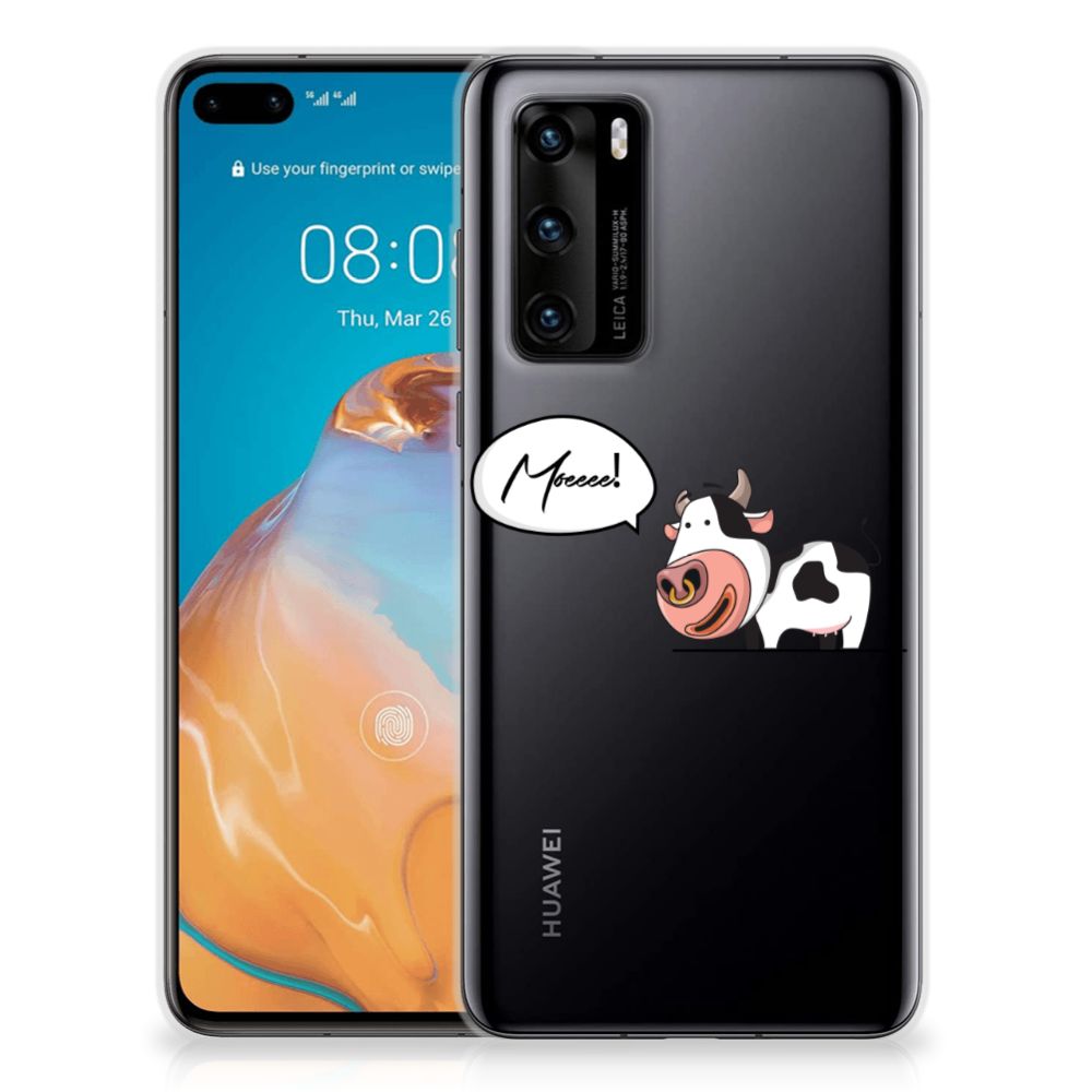 Huawei P40 Telefoonhoesje met Naam Cow B2C Telecom
