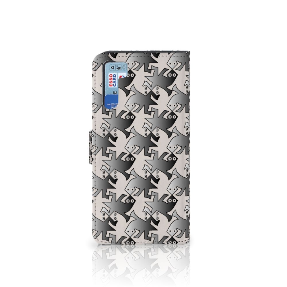 OPPO A91 | Reno3 Telefoonhoesje met Pasjes Salamander Grey