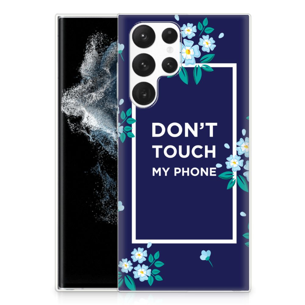 Samsung Galaxy S22 Ultra Silicone-hoesje Flowers Blue DTMP B2C Telecom